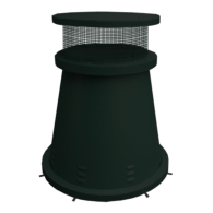 AMERICAN CHIMNEY- GLASGOW BLACK CHIMNEY POT 32" HEIGHT